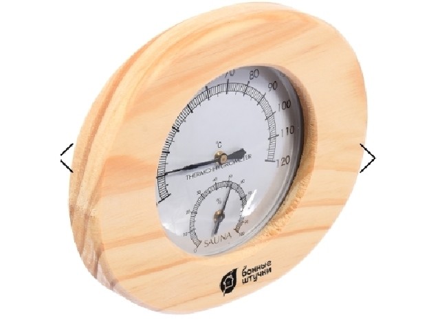 Термометр с гигрометром Банная станция овальный 16х14х3 см в деревянном корпусе для бани и сауны / 5